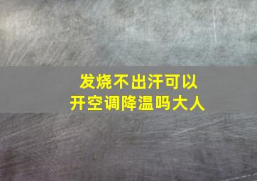 发烧不出汗可以开空调降温吗大人