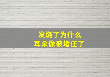 发烧了为什么耳朵像被堵住了