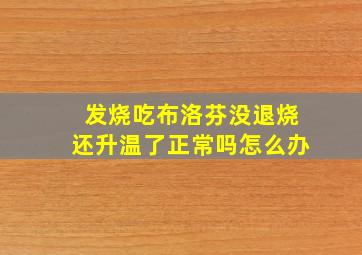 发烧吃布洛芬没退烧还升温了正常吗怎么办