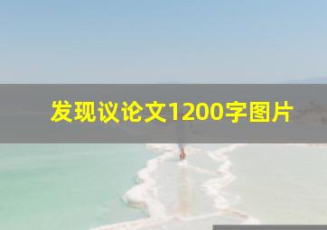 发现议论文1200字图片