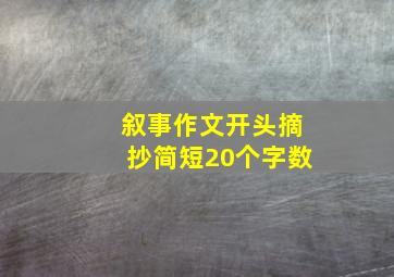 叙事作文开头摘抄简短20个字数