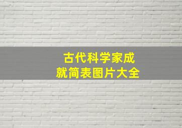 古代科学家成就简表图片大全