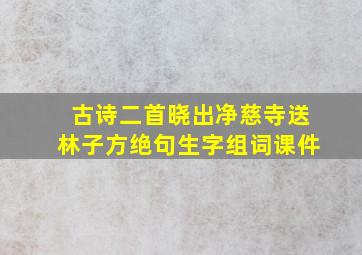 古诗二首晓出净慈寺送林子方绝句生字组词课件