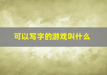 可以写字的游戏叫什么