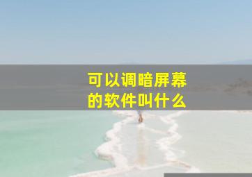 可以调暗屏幕的软件叫什么