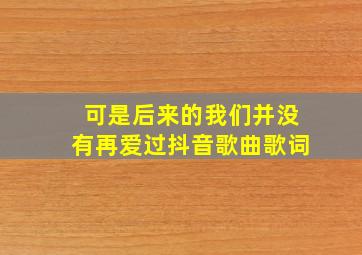 可是后来的我们并没有再爱过抖音歌曲歌词