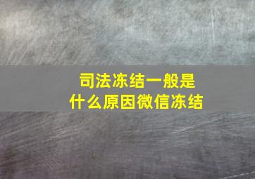 司法冻结一般是什么原因微信冻结