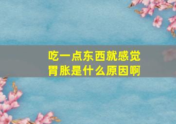 吃一点东西就感觉胃胀是什么原因啊