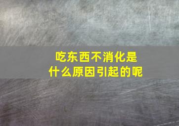 吃东西不消化是什么原因引起的呢