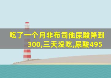 吃了一个月非布司他尿酸降到300,三天没吃,尿酸495