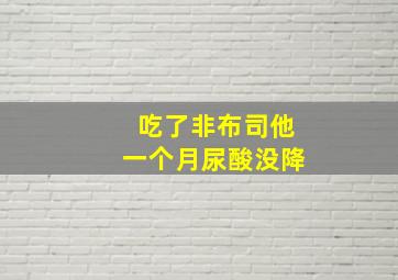 吃了非布司他一个月尿酸没降