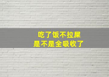 吃了饭不拉屎是不是全吸收了