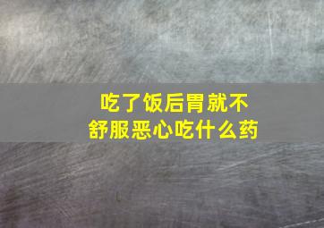 吃了饭后胃就不舒服恶心吃什么药