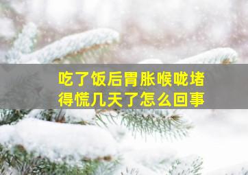 吃了饭后胃胀喉咙堵得慌几天了怎么回事