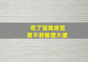 吃了饭就感觉胃不舒服想大便