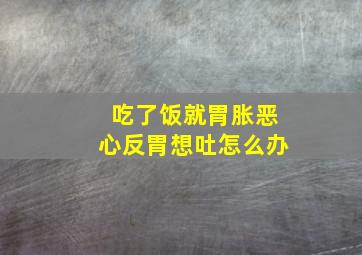 吃了饭就胃胀恶心反胃想吐怎么办