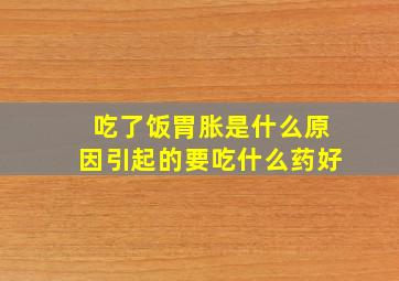 吃了饭胃胀是什么原因引起的要吃什么药好