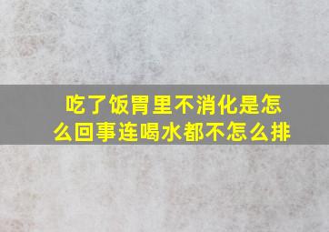 吃了饭胃里不消化是怎么回事连喝水都不怎么排