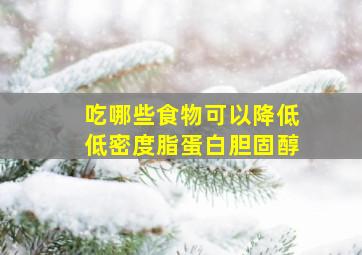 吃哪些食物可以降低低密度脂蛋白胆固醇