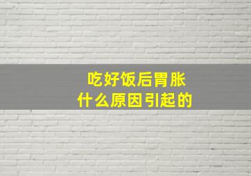 吃好饭后胃胀什么原因引起的