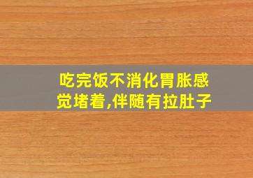 吃完饭不消化胃胀感觉堵着,伴随有拉肚子