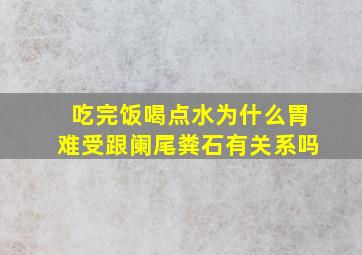 吃完饭喝点水为什么胃难受跟阑尾粪石有关系吗