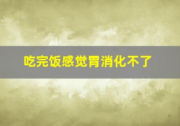 吃完饭感觉胃消化不了