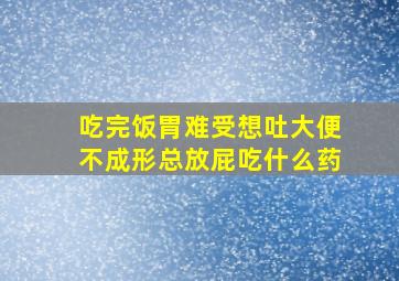 吃完饭胃难受想吐大便不成形总放屁吃什么药