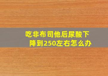 吃非布司他后尿酸下降到250左右怎么办