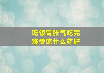 吃饭胃胀气吃完难受吃什么药好