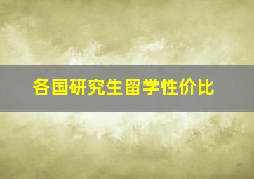 各国研究生留学性价比