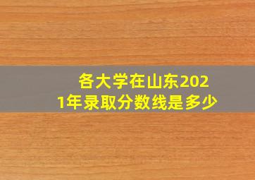 各大学在山东2021年录取分数线是多少