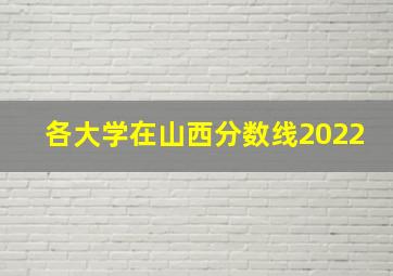 各大学在山西分数线2022