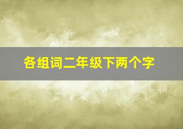 各组词二年级下两个字