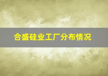 合盛硅业工厂分布情况