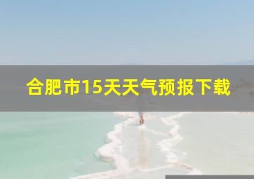 合肥市15天天气预报下载