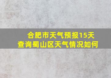 合肥市天气预报15天查询蜀山区天气情况如何