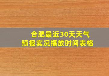 合肥最近30天天气预报实况播放时间表格