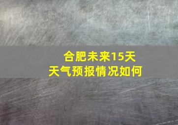 合肥未来15天天气预报情况如何