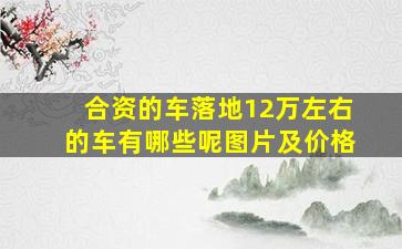 合资的车落地12万左右的车有哪些呢图片及价格