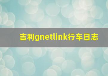 吉利gnetlink行车日志