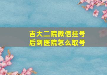 吉大二院微信挂号后到医院怎么取号