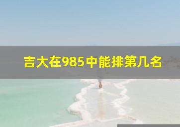 吉大在985中能排第几名