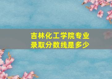 吉林化工学院专业录取分数线是多少