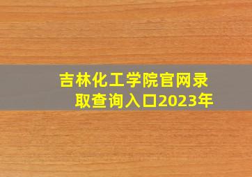 吉林化工学院官网录取查询入口2023年