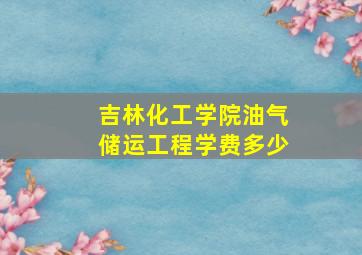 吉林化工学院油气储运工程学费多少