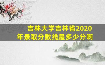 吉林大学吉林省2020年录取分数线是多少分啊