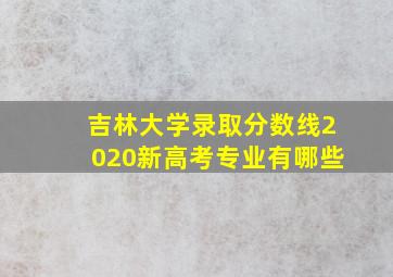 吉林大学录取分数线2020新高考专业有哪些