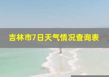 吉林市7日天气情况查询表