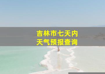 吉林市七天内天气预报查询